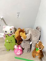 Group shot of all six plush toys