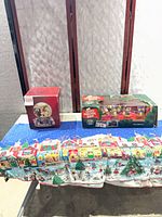 Overall view of both boxed items on table