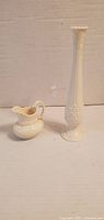 Front view of Lenox vase and creamer