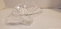 Fan-shaped crystal candy dish front view