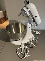 KitchenAid mixer with bowl, beater, whisk, power cord