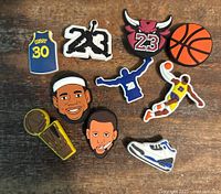 Front view of all 10 shoe charms