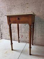 Full view of pine table front and side