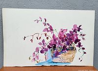 Full view of unframed watercolor painting showing entire composition