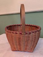 Full view of basket showing weave and handle