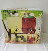 Retail box showing two Yorkshire dispensers on stand