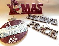 All four Christmas décor pieces together