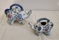 Teapot, lid, and creamer together