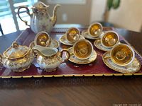 Full tea service displayed on tray showing all components