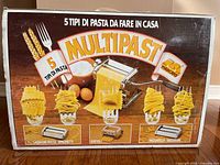 Front of original Multipast box showing five pasta types