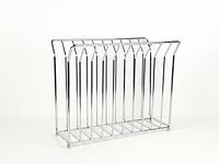 Front view of chrome magazine/record rack