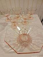 Entire set showing bowl and six glasses