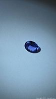 Front view of the loose oval tanzanite gemstone