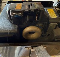 Overall view of aircraft bubble sextant inside fitted case