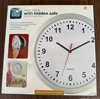Front of retail box showing clock image and product details