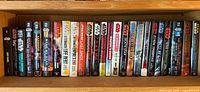 Full shelf showing entire row of Star Wars novels