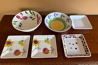 All seven ceramic pieces displayed together