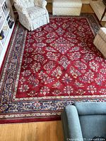 Full view of rug within room setting