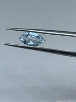 Aquamarine angled view in tweezers
