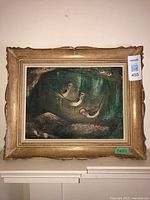 Front view of framed painting showing artwork and frame condition