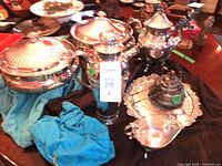 Group shot of all five silver plated pieces