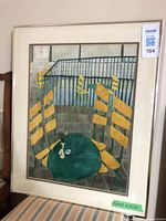 Front view of framed watercolour showing full artwork and frame