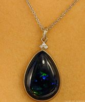 Pendant on chain showing overall design