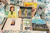 Seven LP covers including Carmel Quinn, Tribute to Hank Williams, Jimmy Shand’s Party, pipe band and others