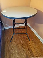Table fully assembled showing top and legs
