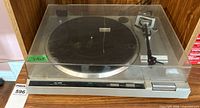 Full view of Baycrest plus 3200 turntable with dust cover closed