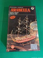 Front of original Constructo box showing Arabella pirate ship image and branding