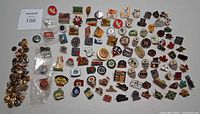 Wide shot showing entire collection of pins