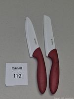 Two ceramic knives side by side showing overall appearance