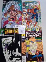 All four Spider-Man comics laid out
