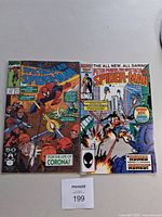 Both comic books front covers visible