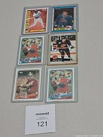 All six cards laid out in two columns