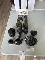 All eight items overview on table