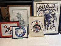 Group shot of all five framed prints