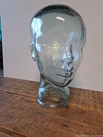 Front view of transparent glass head