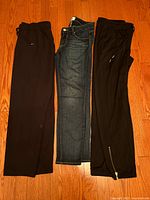 Three pairs of pants side by side