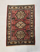 Full view of handmade Ardebil rug showing overall pattern and size
