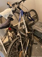 Blue and silver Trek mountain bike