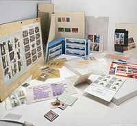 Overview of album pages, sheetlets, booklets and loose stamps