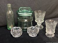 Full group shot of all six glass pieces
