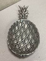 full view of pewter pineapple dish