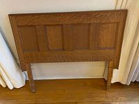 Front view of oak twin headboard