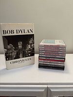 Book and stacked CDs overview