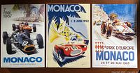 All three Monaco Grand Prix posters side by side