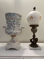 urn and lamp full view side by side