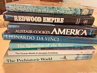 Stack of all seven hardcover books showing spines and titles